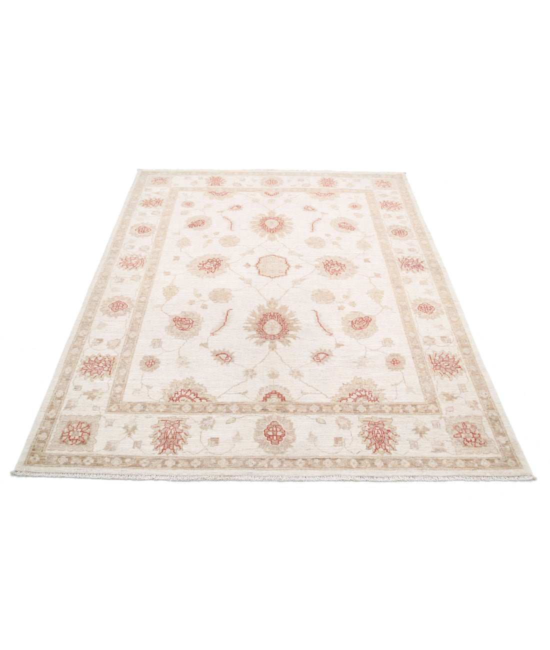 Ziegler 4'11'' X 6'2'' Hand-Knotted Wool Rug 4'11'' x 6'2'' (148 X 185) / Ivory / Ivory