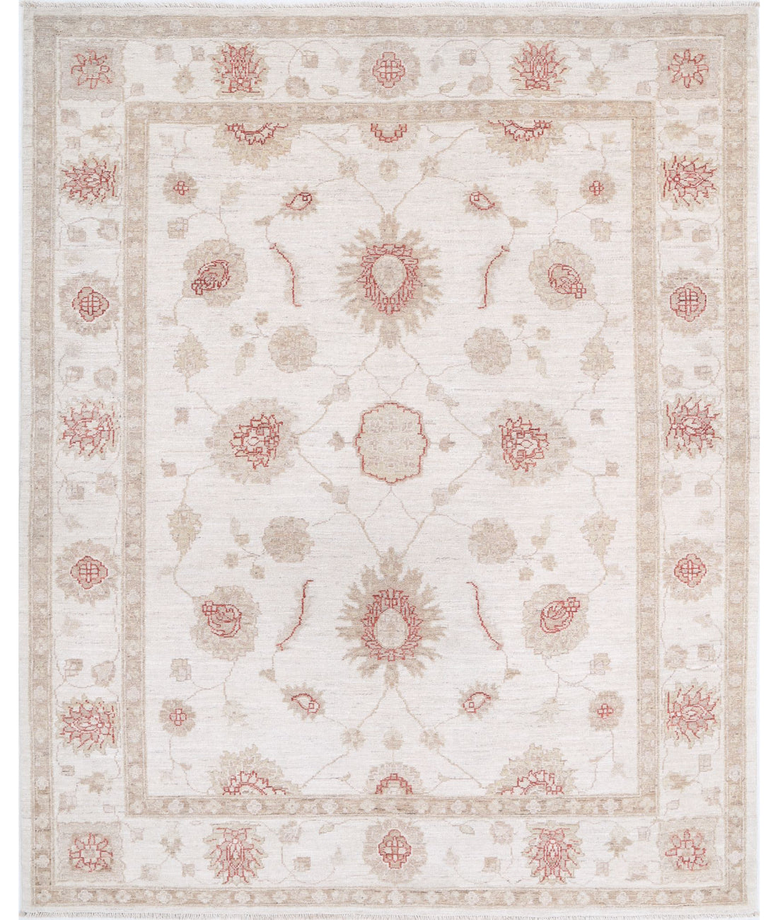 Ziegler 4'11'' X 6'2'' Hand-Knotted Wool Rug 4'11'' x 6'2'' (148 X 185) / Ivory / Ivory