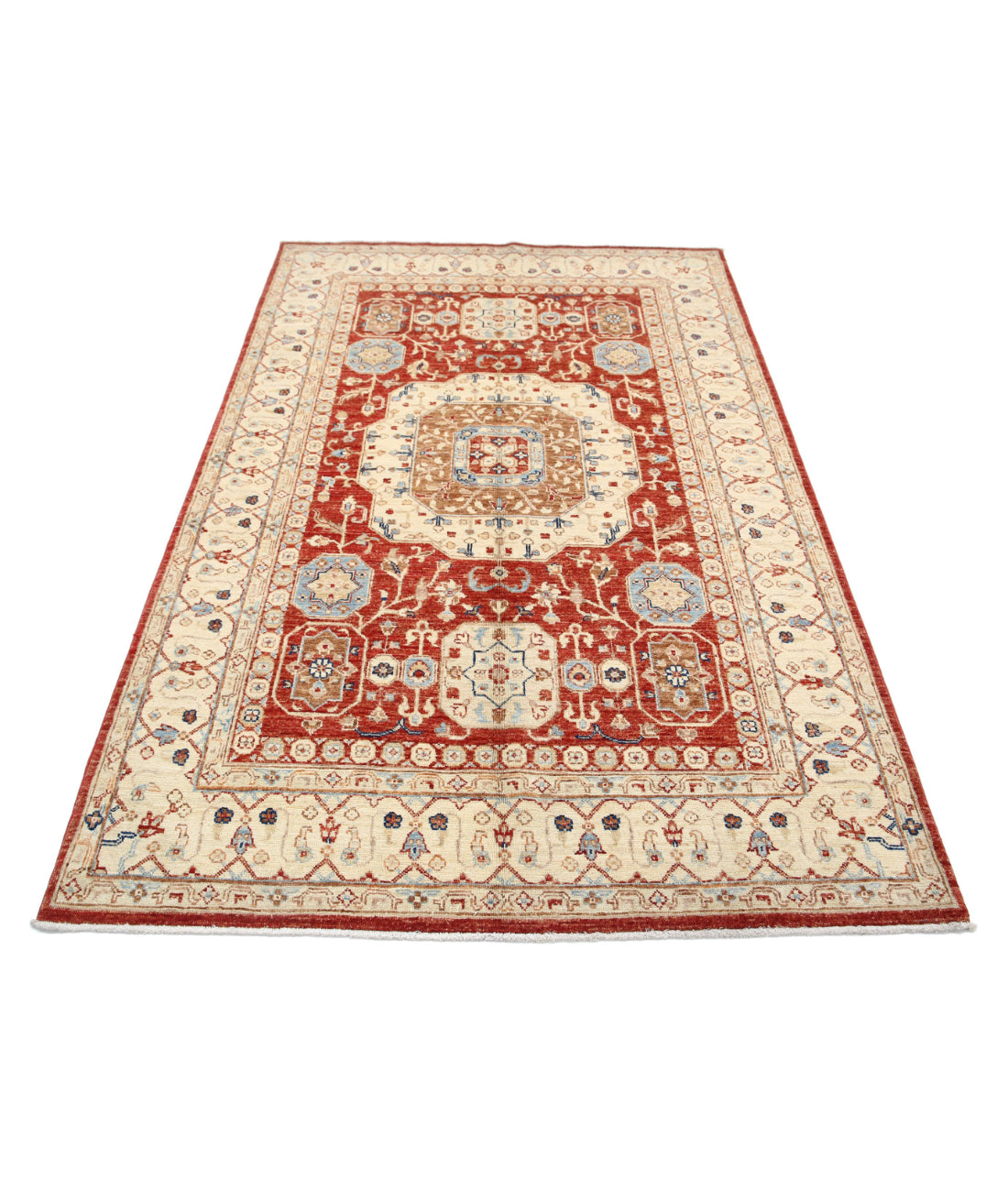 Ziegler 4'7'' X 7'0'' Hand-Knotted Wool Rug 4'7'' x 7'0'' (138 X 210) / Red / Ivory