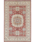 Ziegler 4'7'' X 7'0'' Hand-Knotted Wool Rug 4'7'' x 7'0'' (138 X 210) / Red / Ivory