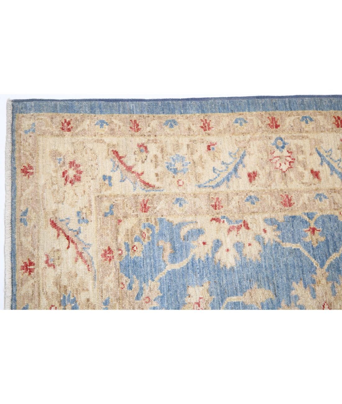 Ziegler 5'0'' X 6'8'' Hand-Knotted Wool Rug 5'0'' x 6'8'' (150 X 200) / Blue / Ivory