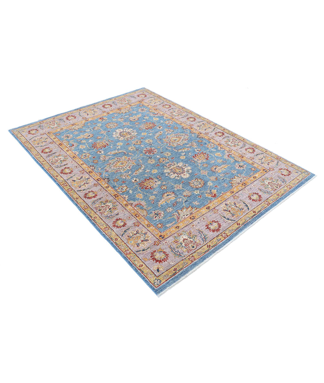 Ziegler 4'11'' X 6'6'' Hand-Knotted Wool Rug 4'11'' x 6'6'' (148 X 195) / Blue / Purple