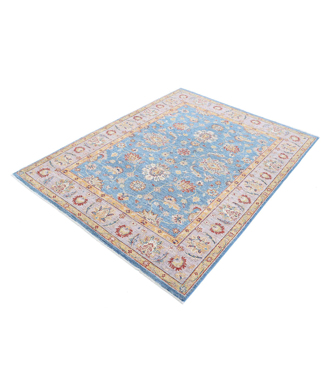 Ziegler 4'11'' X 6'6'' Hand-Knotted Wool Rug 4'11'' x 6'6'' (148 X 195) / Blue / Purple