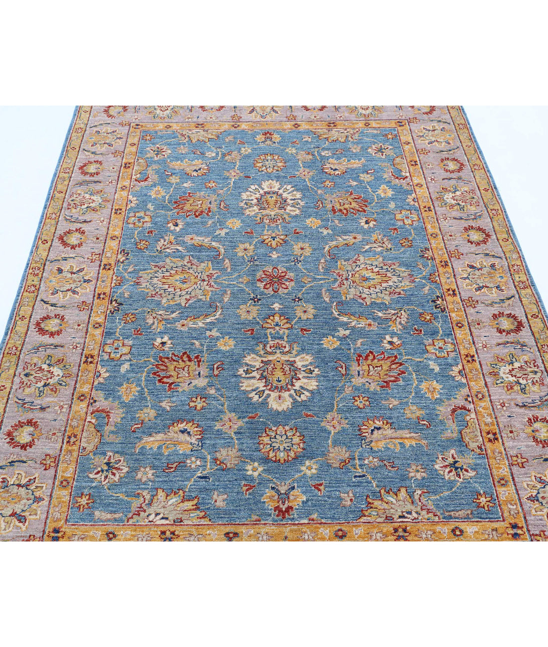 Ziegler 4'11'' X 6'6'' Hand-Knotted Wool Rug 4'11'' x 6'6'' (148 X 195) / Blue / Purple