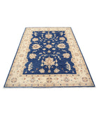 Ziegler 5'0'' X 6'8'' Hand-Knotted Wool Rug 5'0'' x 6'8'' (150 X 200) / Blue / Ivory