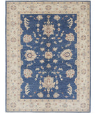 Ziegler 5'0'' X 6'8'' Hand-Knotted Wool Rug 5'0'' x 6'8'' (150 X 200) / Blue / Ivory