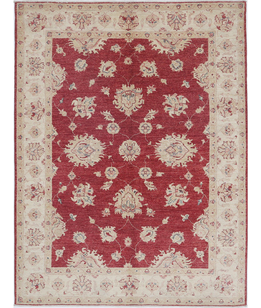 Ziegler 4'11'' X 6'6'' Hand-Knotted Wool Rug 4'11'' x 6'6'' (148 X 195) / Red / Ivory