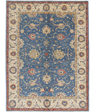 Ziegler 5'0'' X 6'8'' Hand-Knotted Wool Rug 5'0'' x 6'8'' (150 X 200) / Blue / Ivory