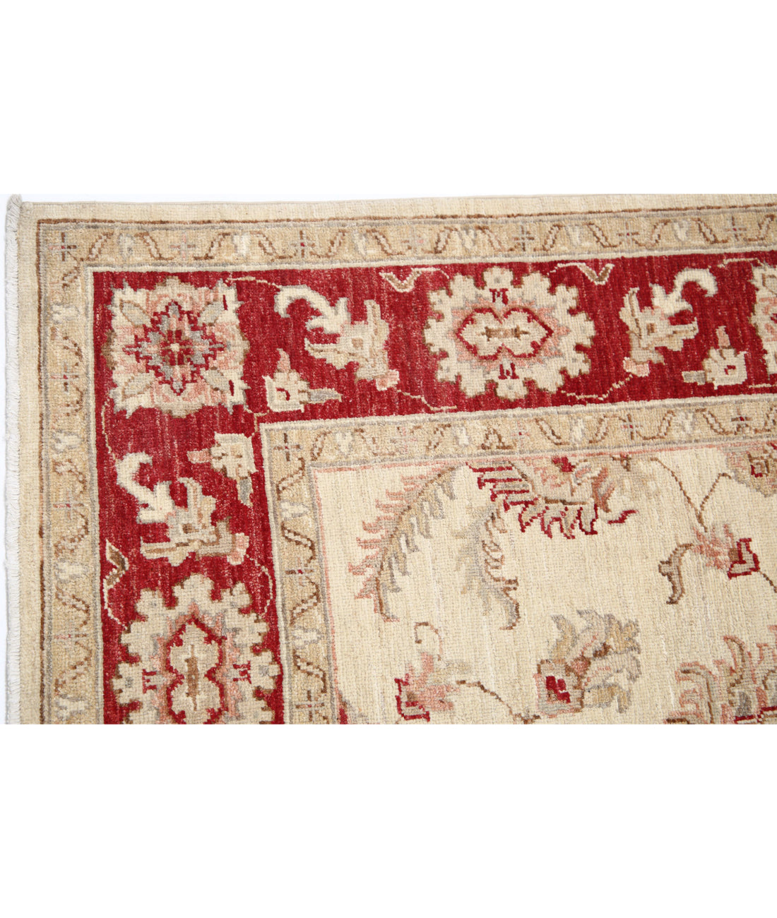 Ziegler 5'0'' X 6'8'' Hand-Knotted Wool Rug 5'0'' x 6'8'' (150 X 200) / Ivory / Red