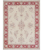 Ziegler 5'0'' X 6'11'' Hand-Knotted Wool Rug 5'0'' x 6'11'' (150 X 208) / Ivory / Red