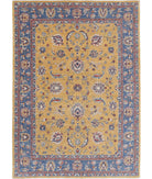 Ziegler 5'0'' X 6'8'' Hand-Knotted Wool Rug 5'0'' x 6'8'' (150 X 200) / Gold / Blue