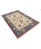 Ziegler 4'9'' X 6'8'' Hand-Knotted Wool Rug 4'9'' x 6'8'' (143 X 200) / Ivory / Blue