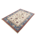 Ziegler 4'9'' X 6'8'' Hand-Knotted Wool Rug 4'9'' x 6'8'' (143 X 200) / Ivory / Blue