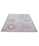 Suzani 5'0'' X 6'4'' Hand-Knotted Wool Rug 5'0'' x 6'4'' (150 X 190) / Blue / Blue