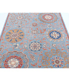 Suzani 5'0'' X 6'4'' Hand-Knotted Wool Rug 5'0'' x 6'4'' (150 X 190) / Blue / Blue