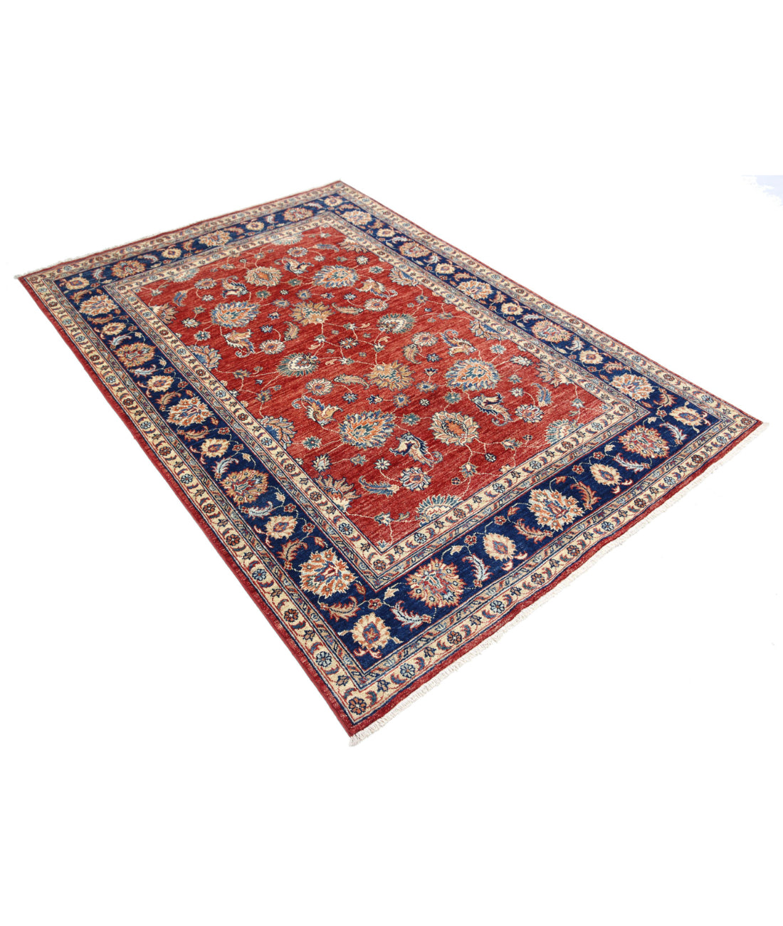 Ziegler 4'10'' X 6'11'' Hand-Knotted Wool Rug 4'10'' x 6'11'' (145 X 208) / Red / Blue