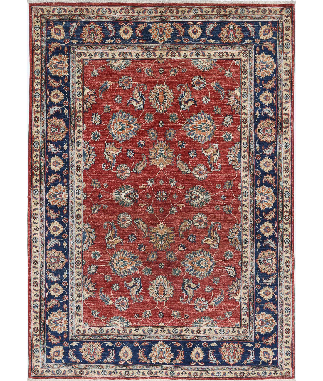 Ziegler 4'10'' X 6'11'' Hand-Knotted Wool Rug 4'10'' x 6'11'' (145 X 208) / Red / Blue