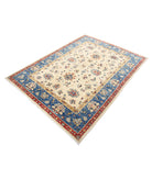 Ziegler 5'0'' X 6'7'' Hand-Knotted Wool Rug 5'0'' x 6'7'' (150 X 198) / Ivory / Blue