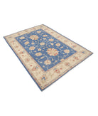 Ziegler 4'10'' X 6'8'' Hand-Knotted Wool Rug 4'10'' x 6'8'' (145 X 200) / Blue / Ivory