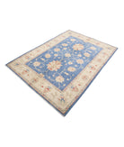 Ziegler 4'10'' X 6'8'' Hand-Knotted Wool Rug 4'10'' x 6'8'' (145 X 200) / Blue / Ivory