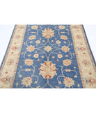 Ziegler 4'10'' X 6'8'' Hand-Knotted Wool Rug 4'10'' x 6'8'' (145 X 200) / Blue / Ivory