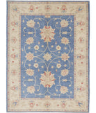 Ziegler 4'10'' X 6'8'' Hand-Knotted Wool Rug 4'10'' x 6'8'' (145 X 200) / Blue / Ivory