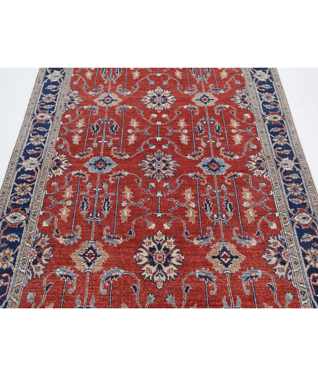 Ziegler 4'11'' X 6'7'' Hand-Knotted Wool Rug 4'11'' x 6'7'' (148 X 198) / Red / Blue