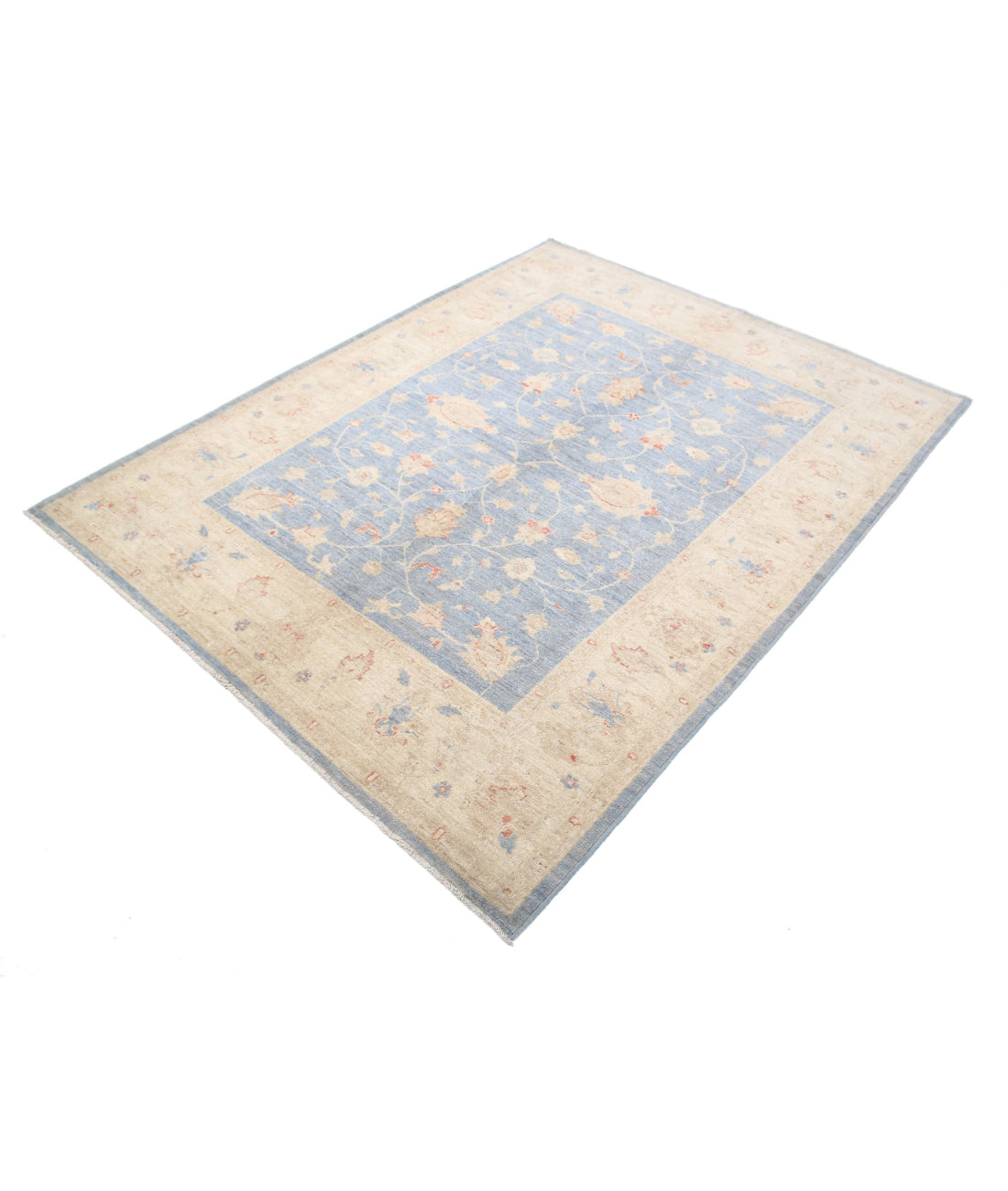 Ziegler 5'0'' X 6'4'' Hand-Knotted Wool Rug 5'0'' x 6'4'' (150 X 190) / Blue / Ivory