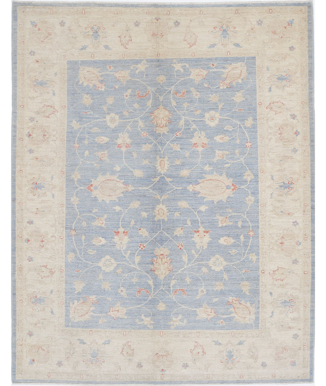 Ziegler 5'0'' X 6'4'' Hand-Knotted Wool Rug 5'0'' x 6'4'' (150 X 190) / Blue / Ivory