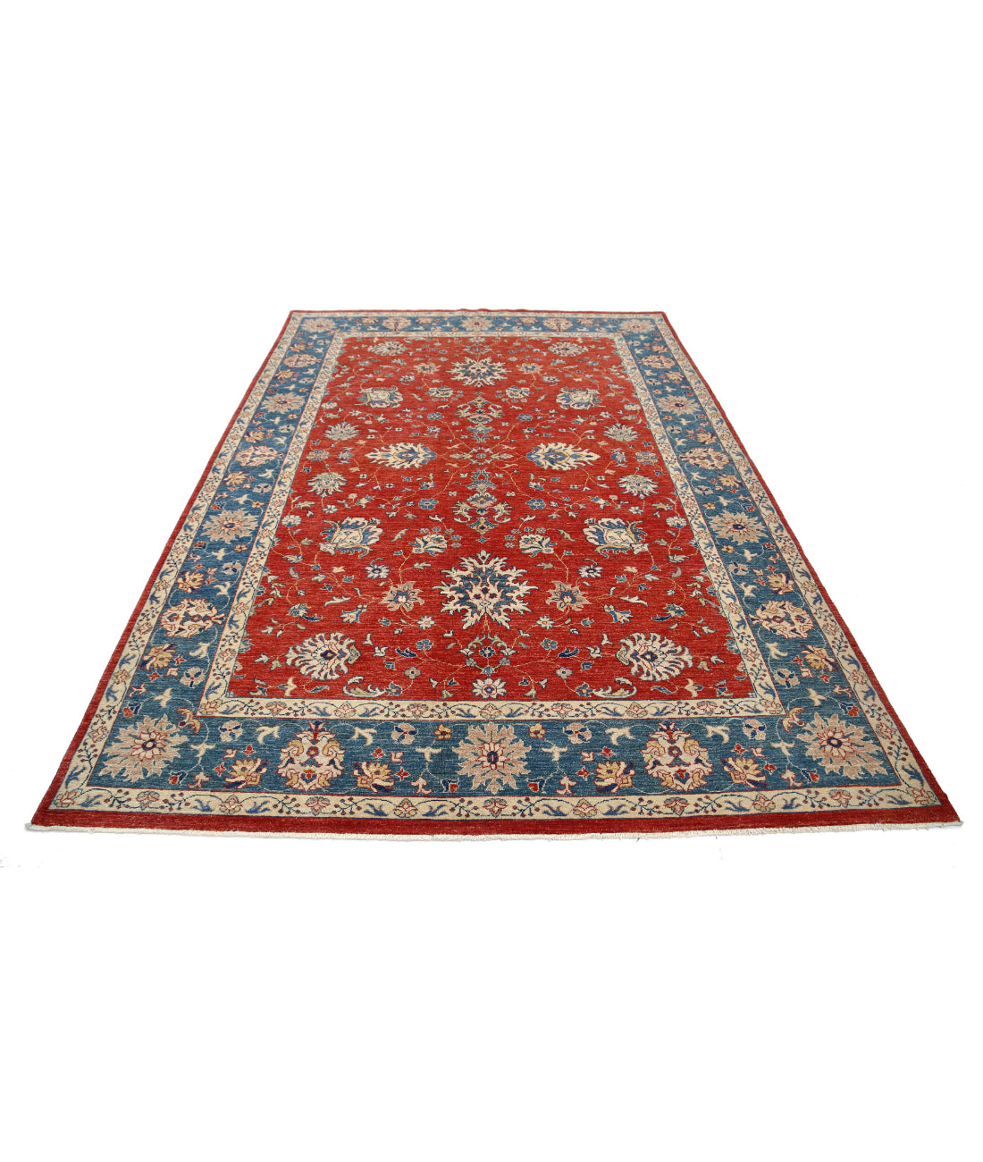 Ziegler 6'5'' X 9'3'' Hand-Knotted Wool Rug 6'5'' x 9'3'' (193 X 278) / Red / Teal