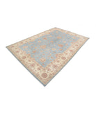 Ziegler 6'9'' X 9'11'' Hand-Knotted Wool Rug 6'9'' x 9'11'' (203 X 298) / Blue / Ivory