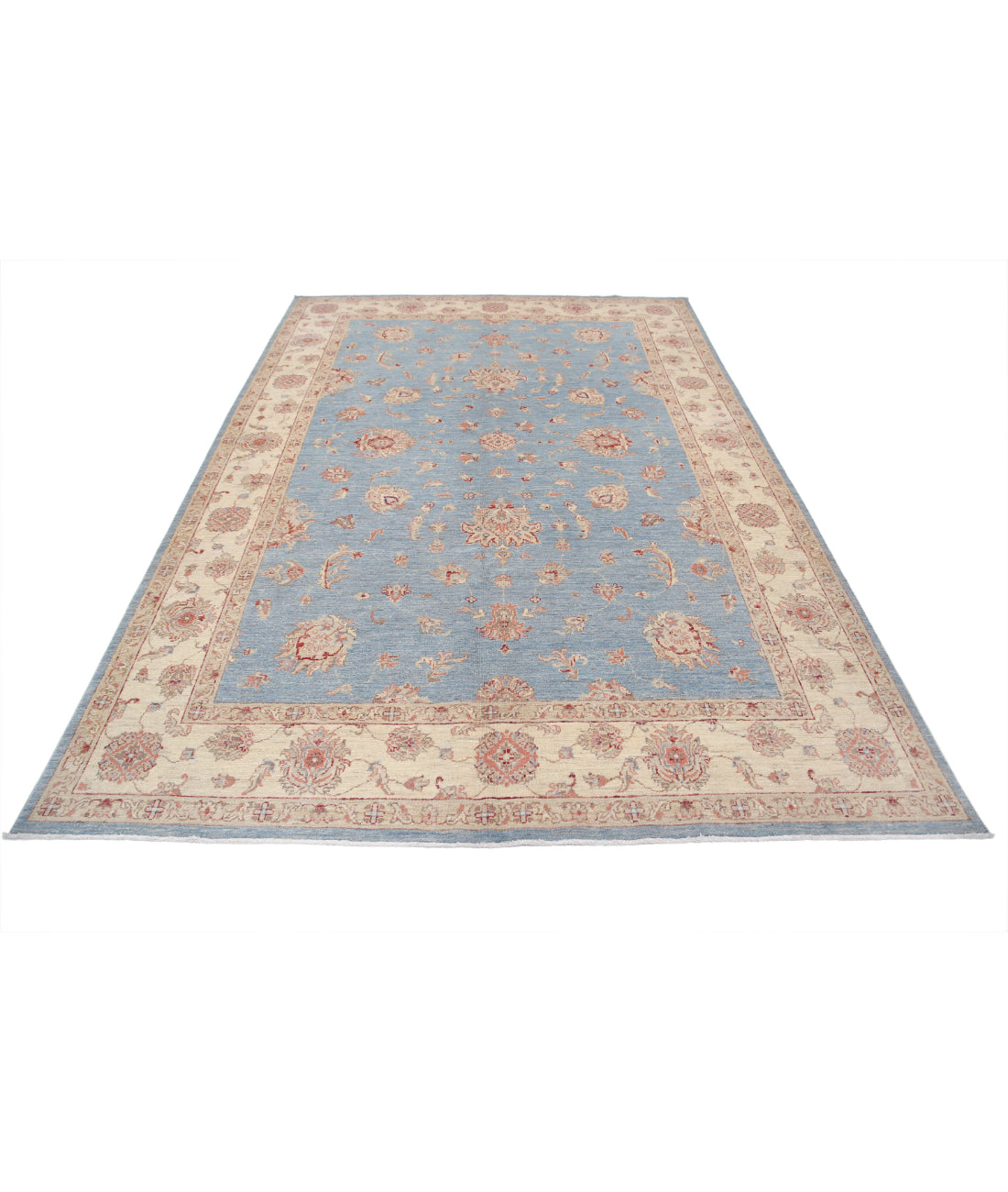 Ziegler 6'9'' X 9'11'' Hand-Knotted Wool Rug 6'9'' x 9'11'' (203 X 298) / Blue / Ivory