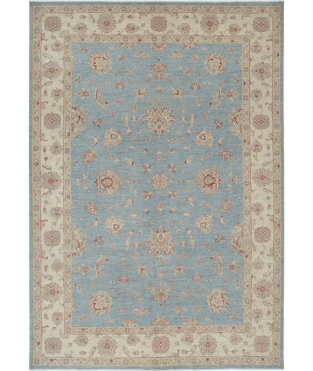 Ziegler 6'9'' X 9'11'' Hand-Knotted Wool Rug 6'9'' x 9'11'' (203 X 298) / Blue / Ivory