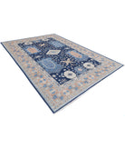 Ziegler 6'8'' X 9'8'' Hand-Knotted Wool Rug 6'8'' x 9'8'' (200 X 290) / Blue / Rust