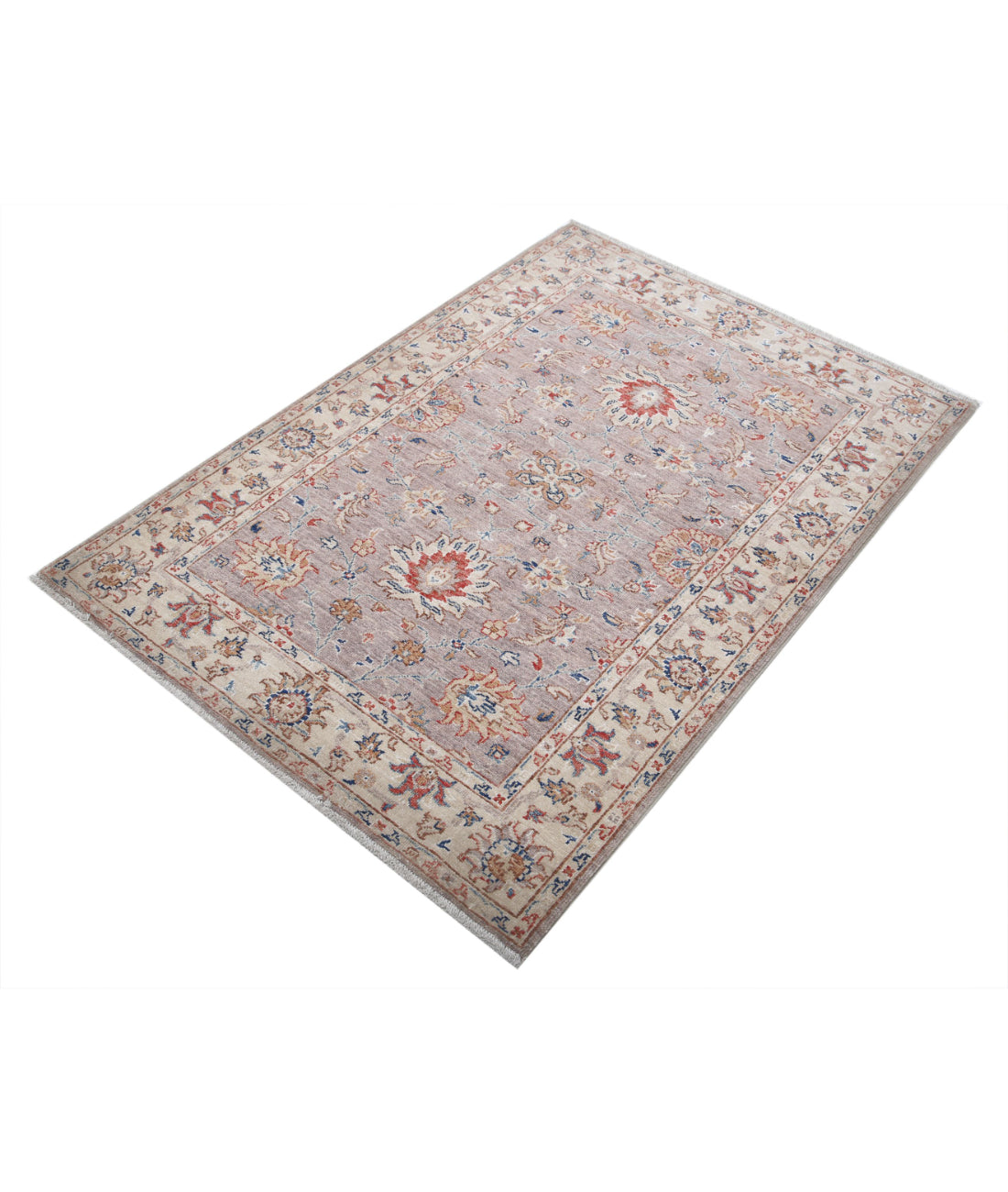 Ziegler 3'4'' X 4'9'' Hand-Knotted Wool Rug 3'4'' x 4'9'' (100 X 143) / Grey / Ivory