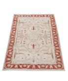 Ziegler 2'7'' X 3'10'' Hand-Knotted Wool Rug 2'7'' x 3'10'' (78 X 115) / Ivory / Red