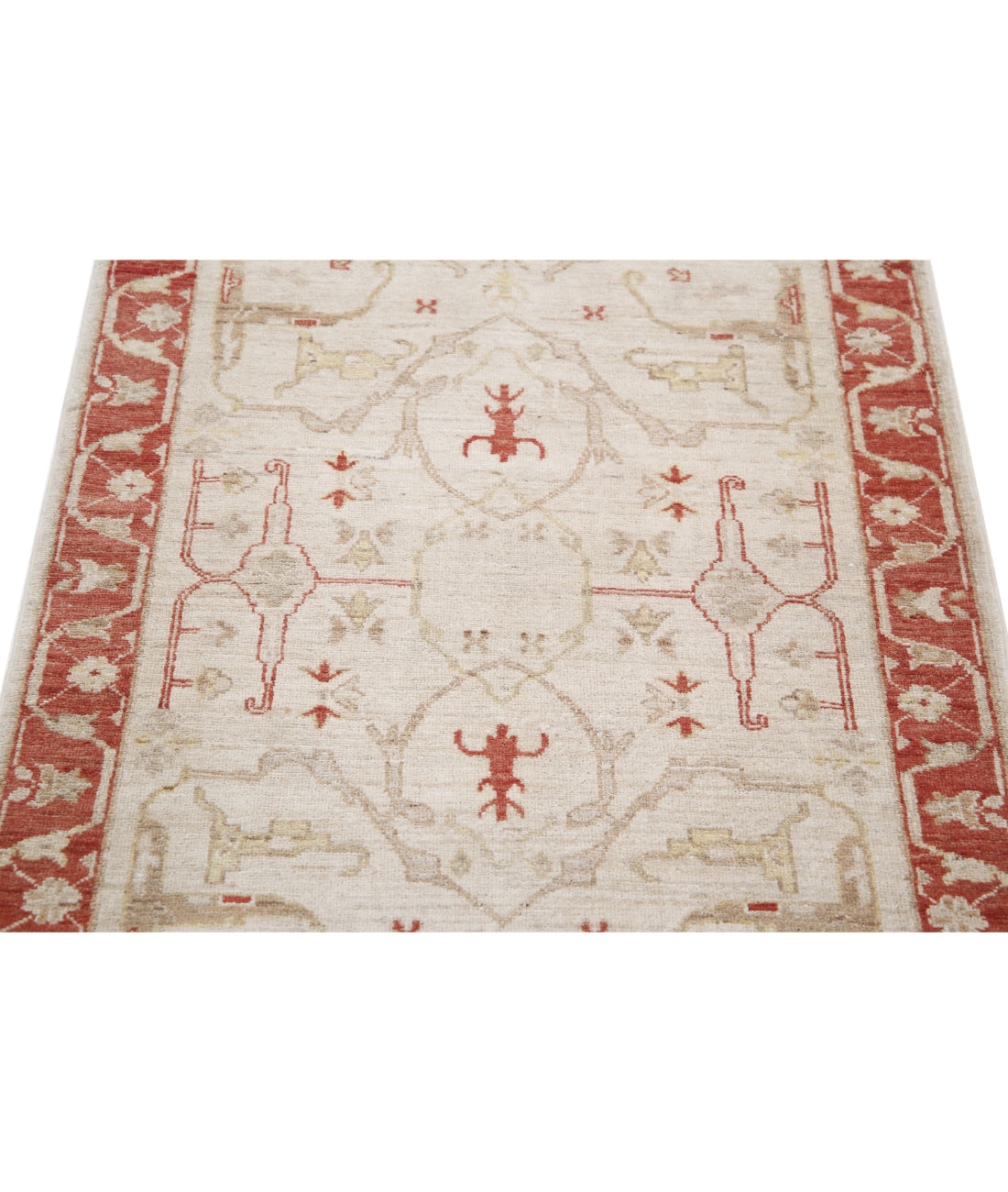 Ziegler 2'7'' X 3'10'' Hand-Knotted Wool Rug 2'7'' x 3'10'' (78 X 115) / Ivory / Red