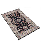 Ziegler 2'7'' X 4'1'' Hand-Knotted Wool Rug 2'7'' x 4'1'' (78 X 123) / Black / Ivory