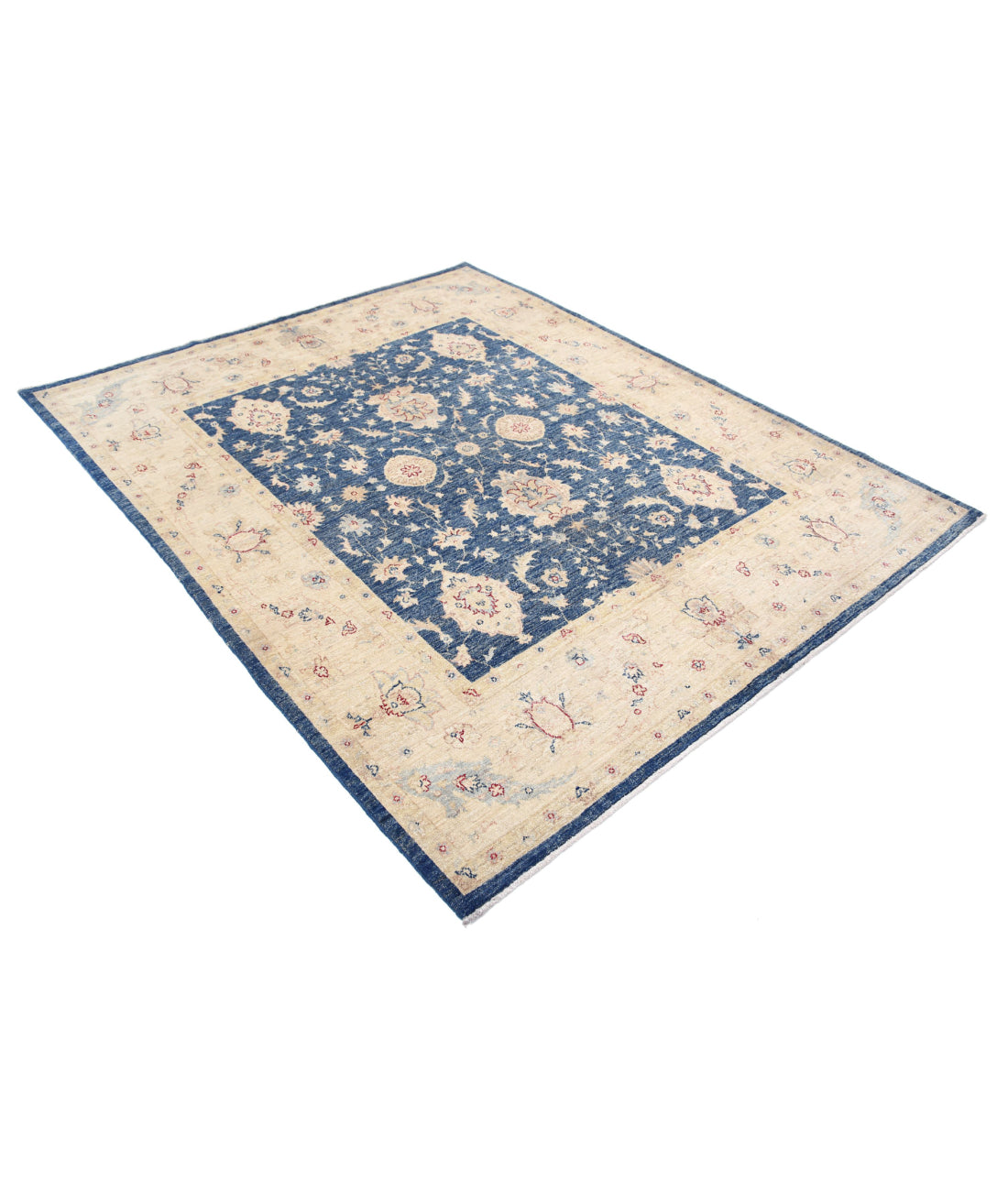 Ziegler 5'10'' X 7'3'' Hand-Knotted Wool Rug 5'10'' x 7'3'' (175 X 218) / Blue / Ivory