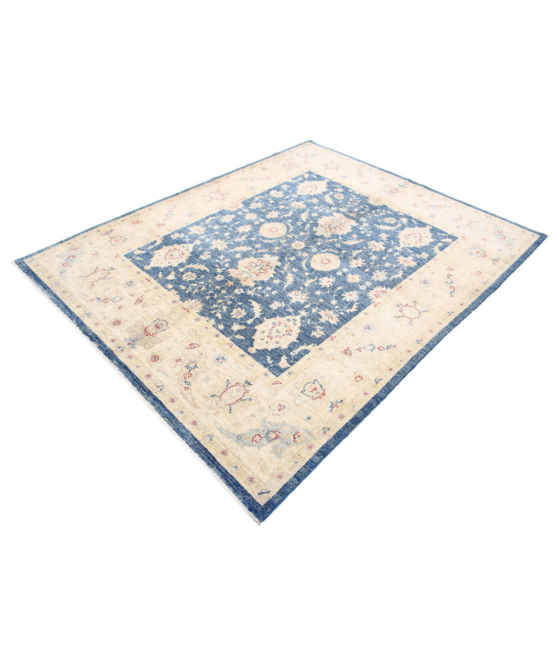 Ziegler 5'10'' X 7'3'' Hand-Knotted Wool Rug 5'10'' x 7'3'' (175 X 218) / Blue / Ivory