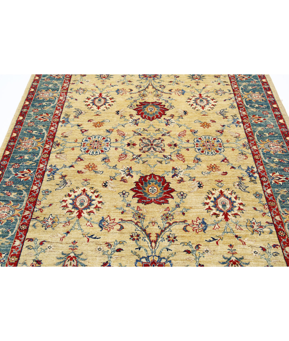 Ziegler 5'9'' X 7'4'' Hand-Knotted Wool Rug 5'9'' x 7'4'' (173 X 220) / Gold / Teal