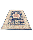 Ziegler 5'5'' X 8'5'' Hand-Knotted Wool Rug 5'5'' x 8'5'' (163 X 253) / Blue / Ivory