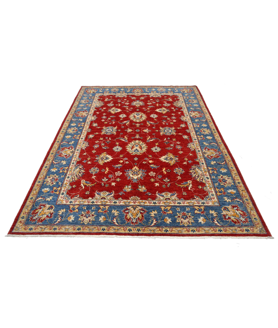 Ziegler 5'9'' X 8'4'' Hand-Knotted Wool Rug 5'9'' x 8'4'' (173 X 250) / Red / Blue