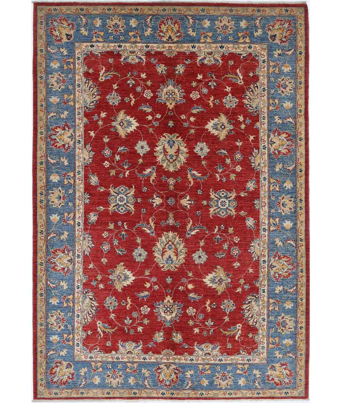 Ziegler 5'9'' X 8'4'' Hand-Knotted Wool Rug 5'9'' x 8'4'' (173 X 250) / Red / Blue