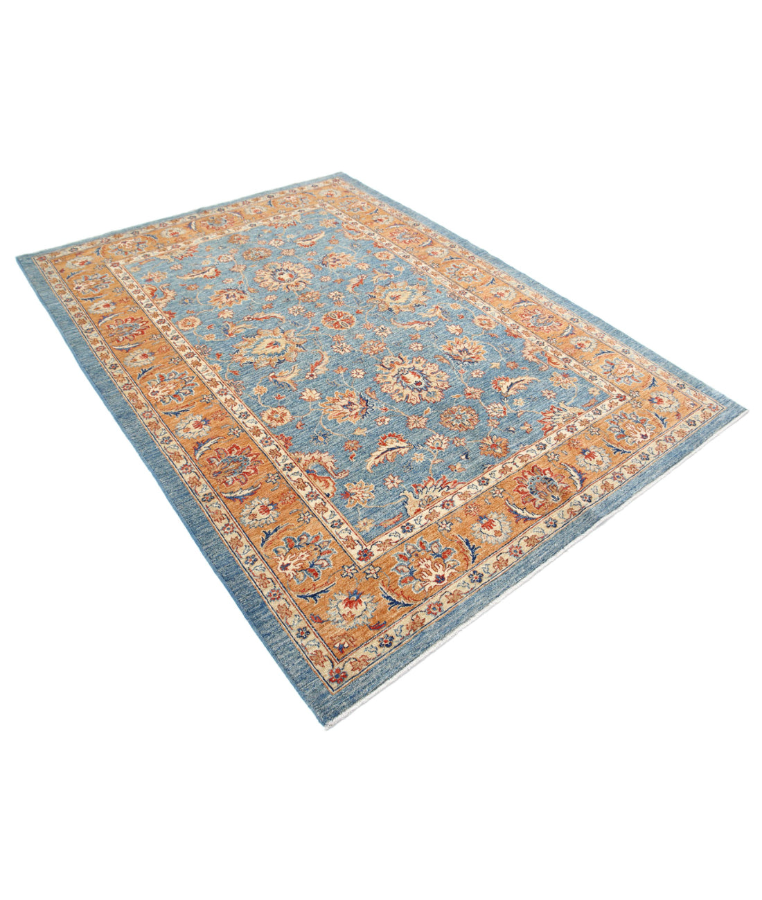 Ziegler 5'8'' X 7'9'' Hand-Knotted Wool Rug 5'8'' x 7'9'' (170 X 233) / Blue / Brown