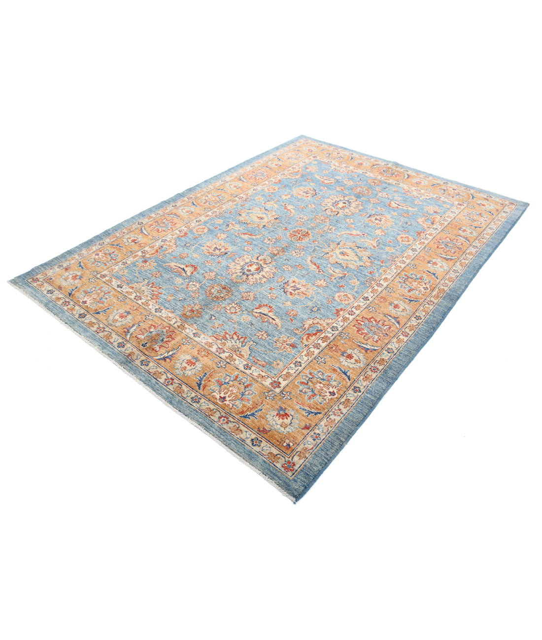 Ziegler 5'8'' X 7'9'' Hand-Knotted Wool Rug 5'8'' x 7'9'' (170 X 233) / Blue / Brown