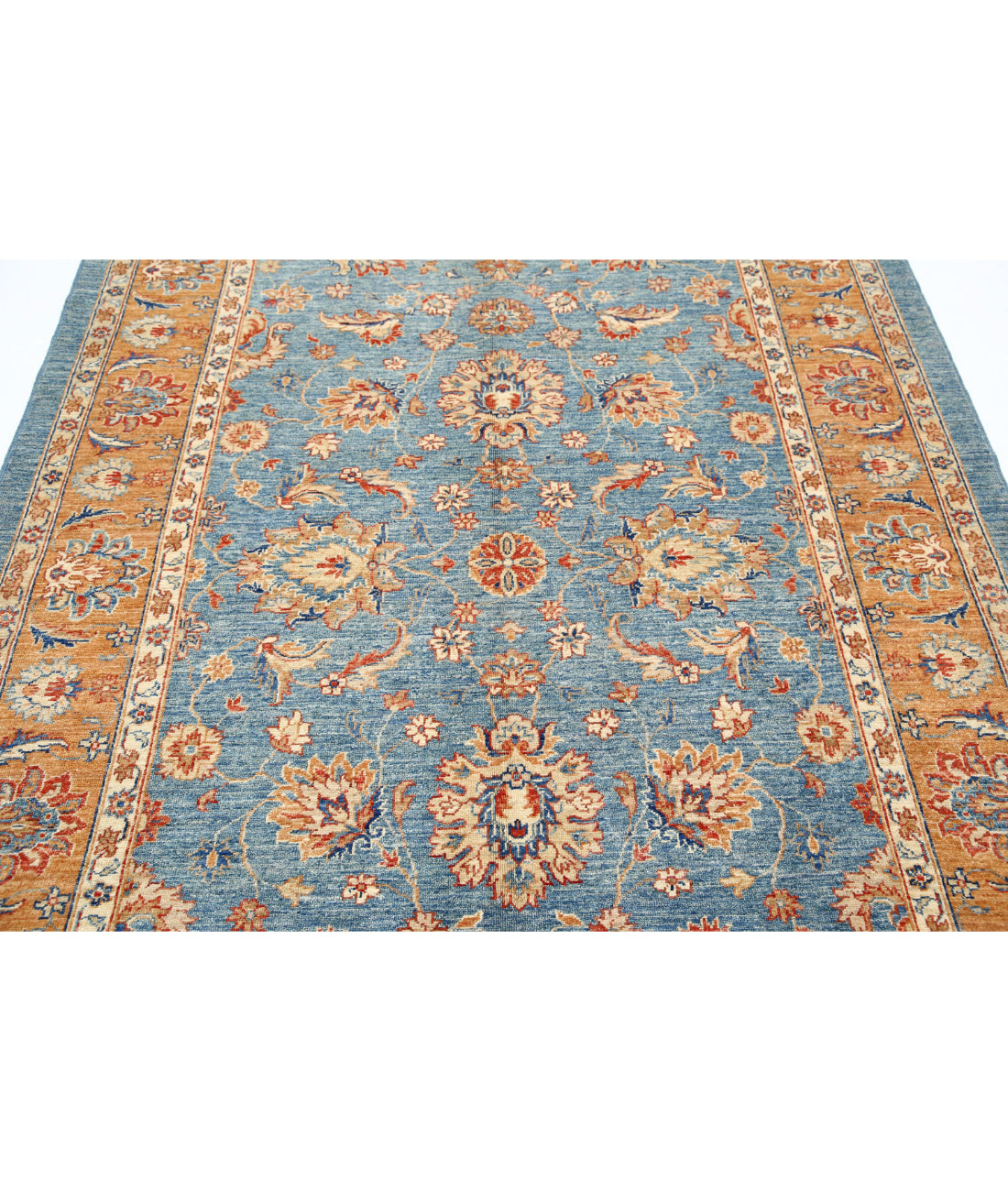 Ziegler 5'8'' X 7'9'' Hand-Knotted Wool Rug 5'8'' x 7'9'' (170 X 233) / Blue / Brown