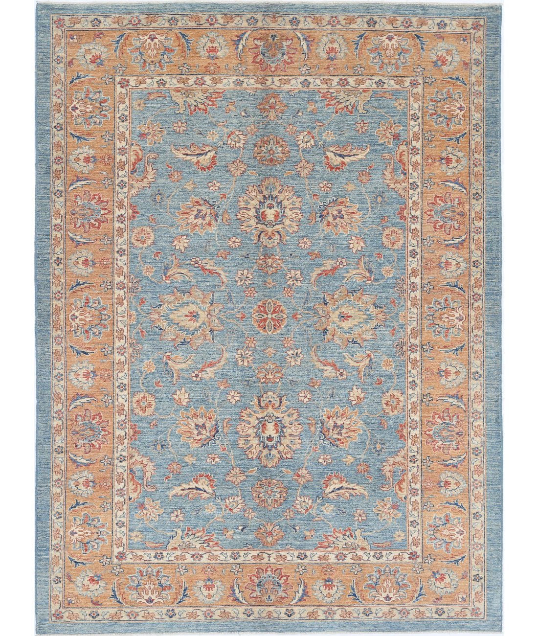 Ziegler 5'8'' X 7'9'' Hand-Knotted Wool Rug 5'8'' x 7'9'' (170 X 233) / Blue / Brown