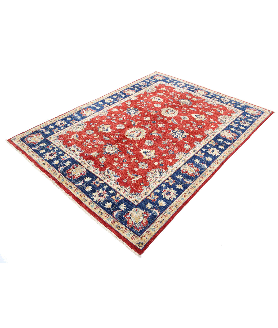 Ziegler 5'7'' X 7'4'' Hand-Knotted Wool Rug 5'7'' x 7'4'' (168 X 220) / Red / Blue