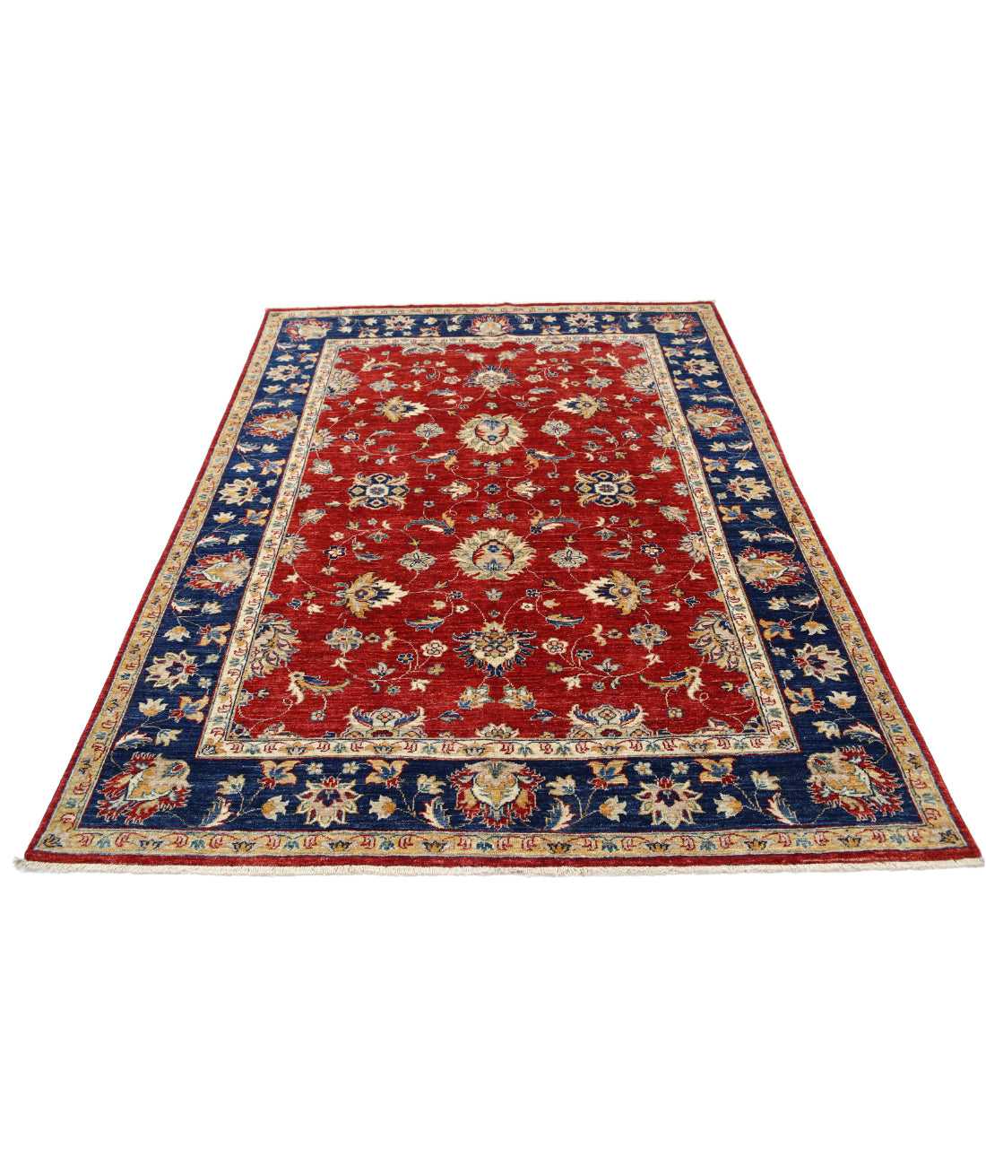 Ziegler 5'7'' X 7'4'' Hand-Knotted Wool Rug 5'7'' x 7'4'' (168 X 220) / Red / Blue